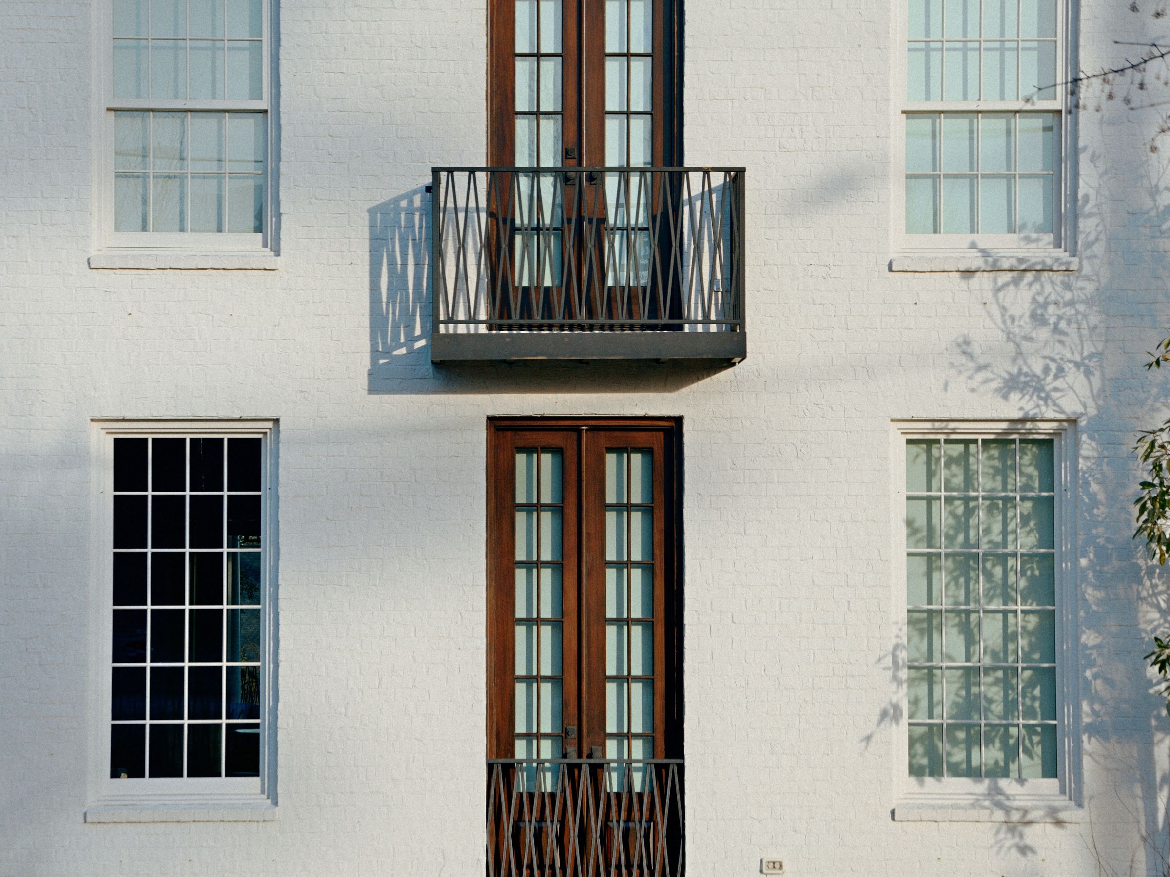 An urban two-bedroom rowhouse interior or exterior with a finished living space.